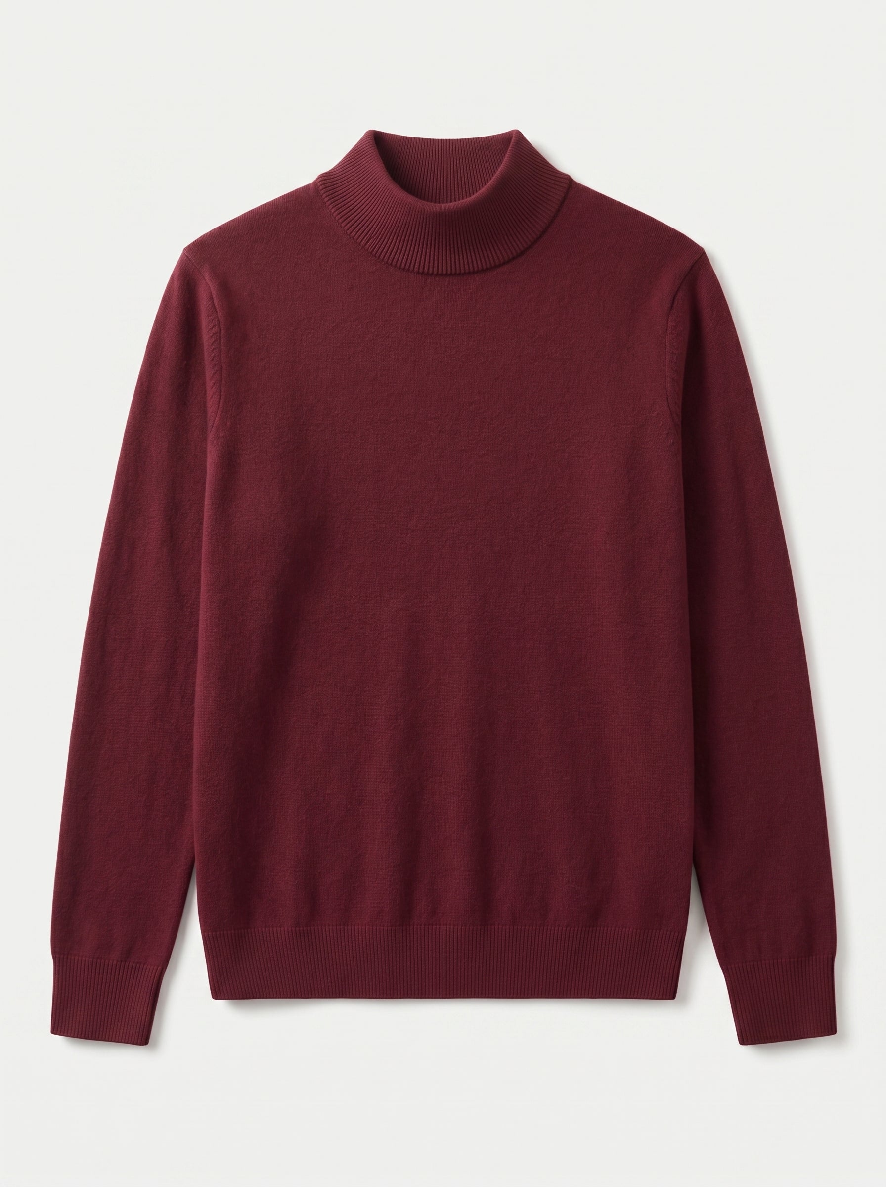 Mock Neck Cashmere Pullover Sweater — Wine red