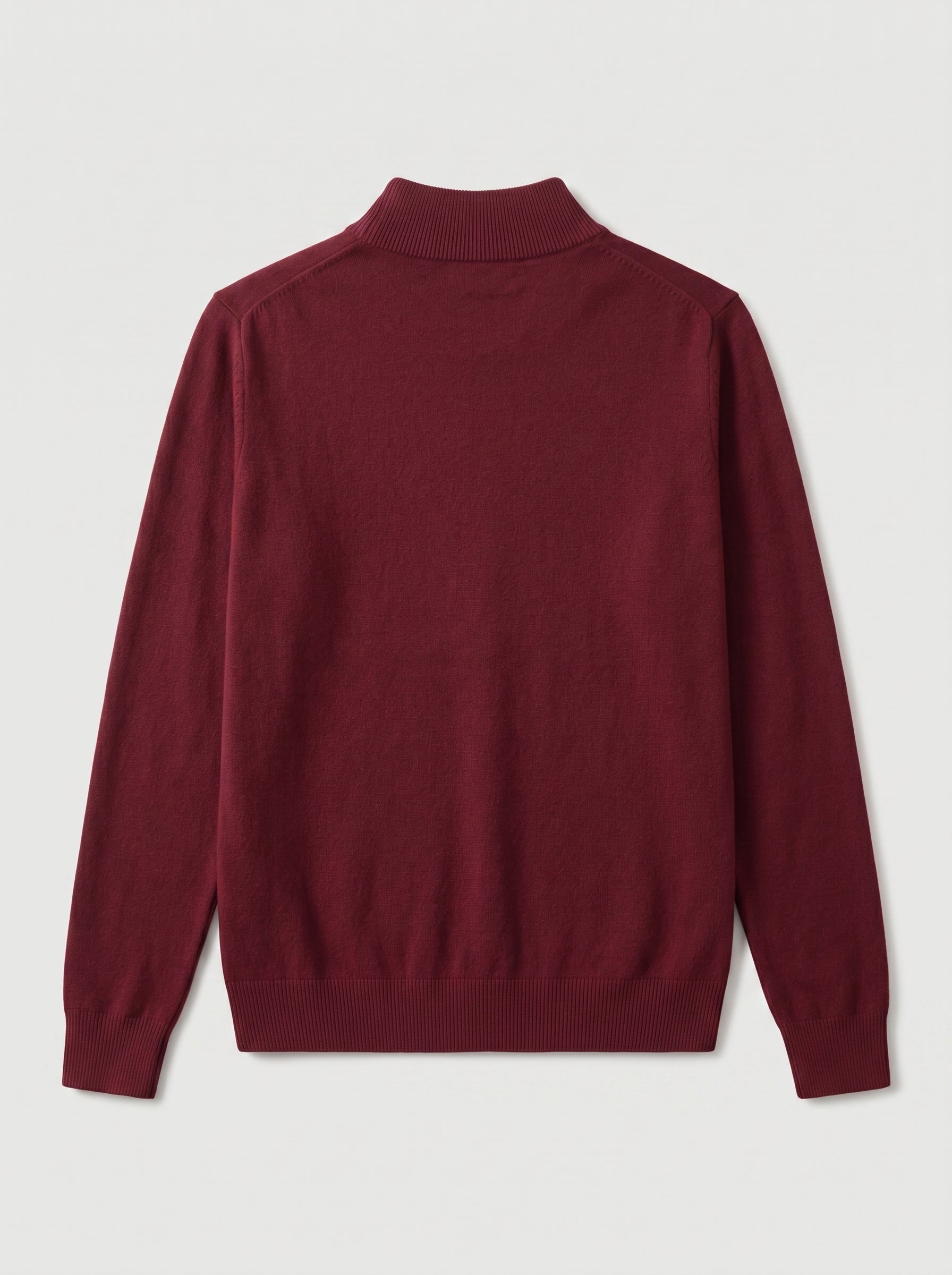 Mock Neck Cashmere Pullover Sweater — Wine red