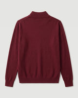Mock Neck Cashmere Pullover Sweater — Wine red