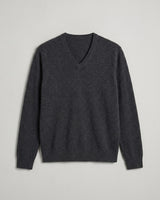 Solid V-Neck Cashmere Pullover Sweater