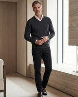 Solid V-Neck Cashmere Pullover Sweater