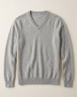 Solid V-Neck Cashmere Pullover Sweater