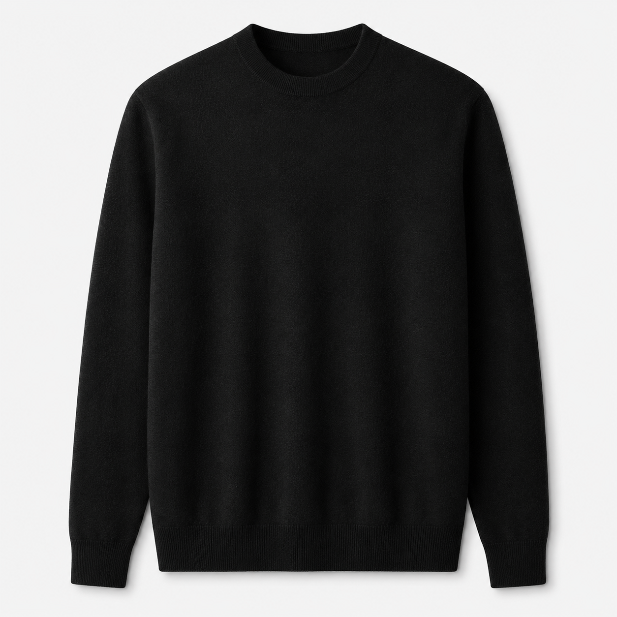 Essential Crew Neck Cashmere Sweater — Black