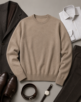 ZHILIFS men's Camel crew neck sweater, image 08