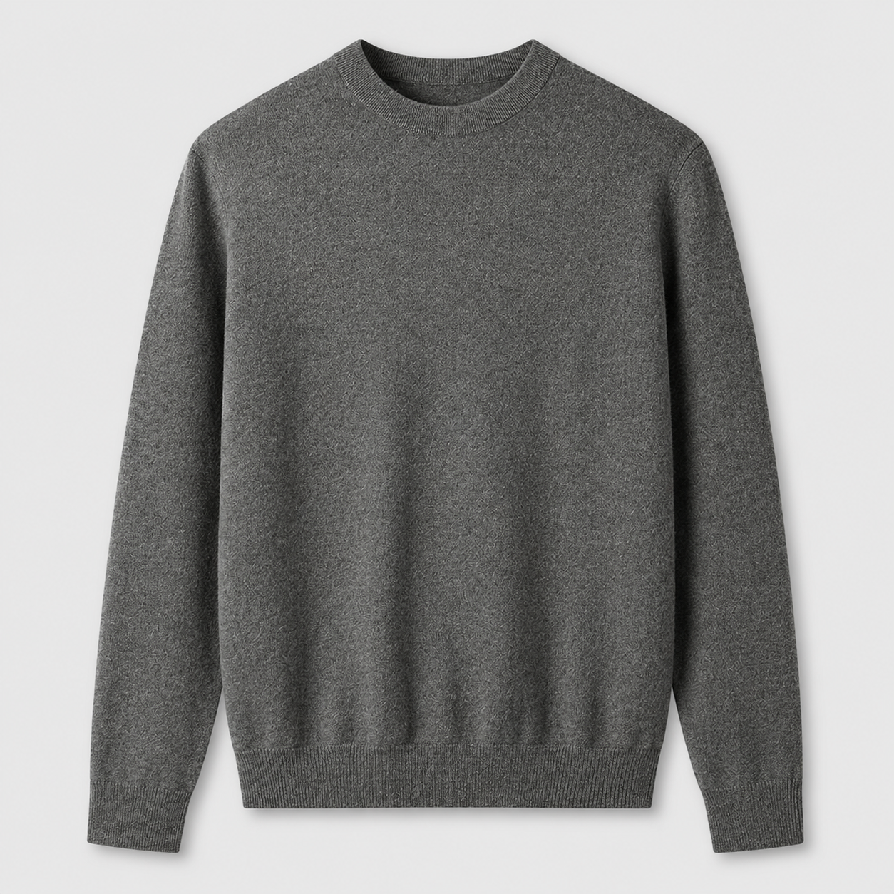 Essential Crew Neck Cashmere Sweater — Dark grey