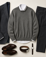 ZHILIFS men's Dark grey crew neck sweater, image 06