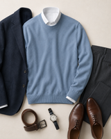 ZHILIFS men's Ice Blue crew neck sweater, image 06