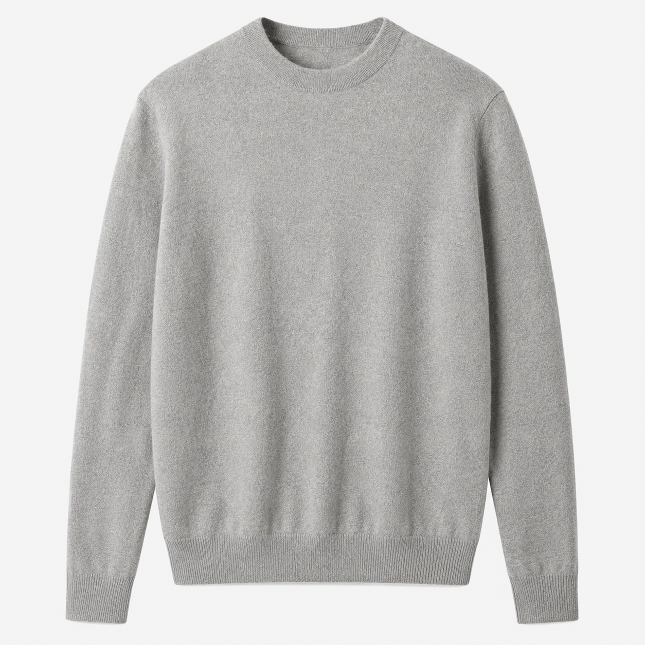 Essential Crew Neck Cashmere Sweater — Light grey