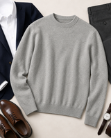 ZHILIFS men's Light grey crew neck sweater, image 06