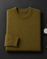 ZHILIFS men's Olive crew neck sweater, image 01