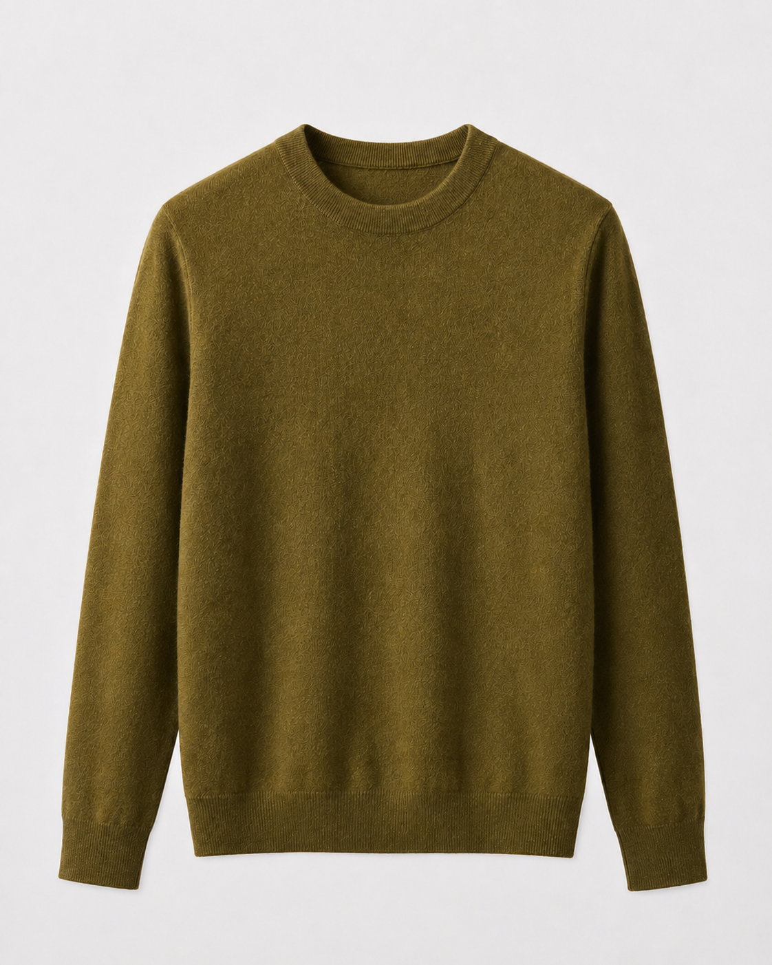 Essential Crew Neck Cashmere Sweater — Olive