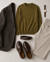 ZHILIFS men's Olive crew neck sweater, image 06
