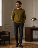 ZHILIFS men's Olive crew neck sweater, image 07