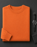 ZHILIFS men's Orange crew neck sweater, image 01