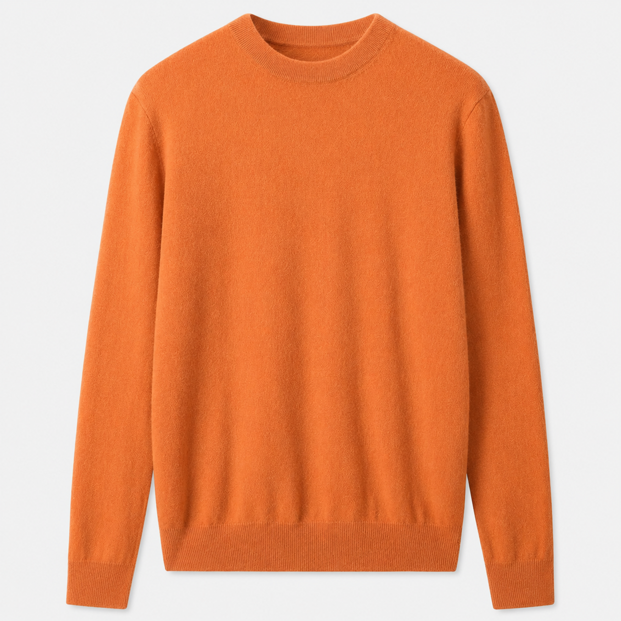 Essential Crew Neck Cashmere Sweater — Orange