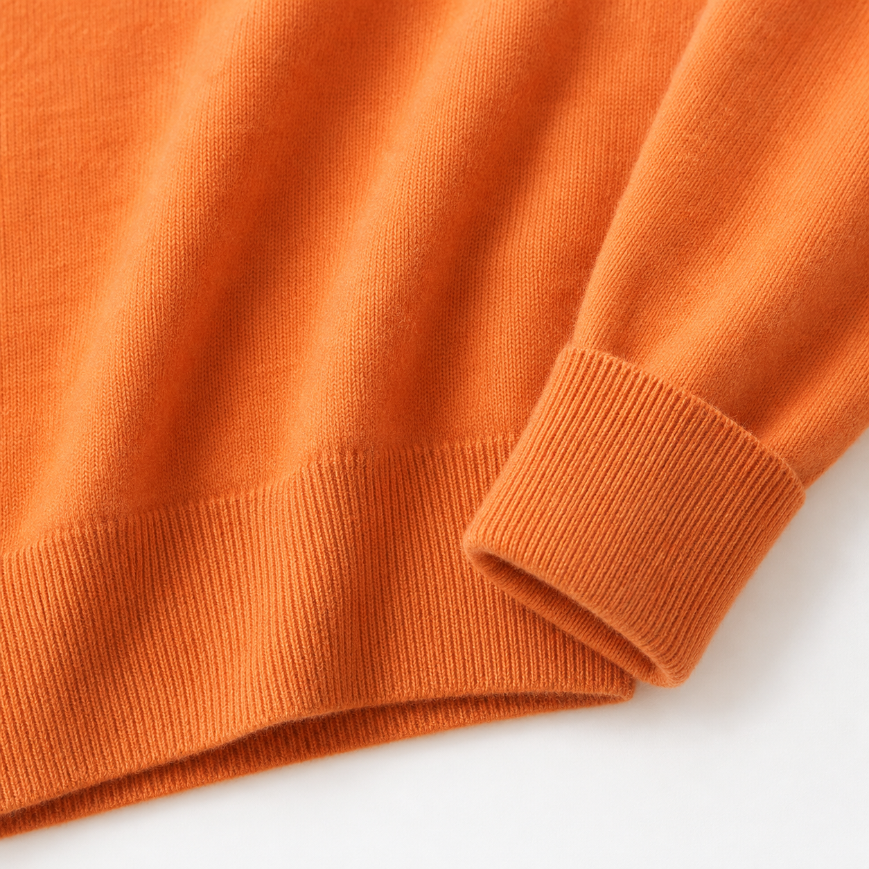 Essential Crew Neck Cashmere Sweater — Orange