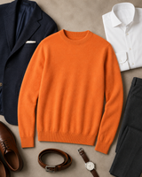 ZHILIFS men's Orange crew neck sweater, image 06
