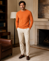 ZHILIFS men's Orange crew neck sweater, image 07