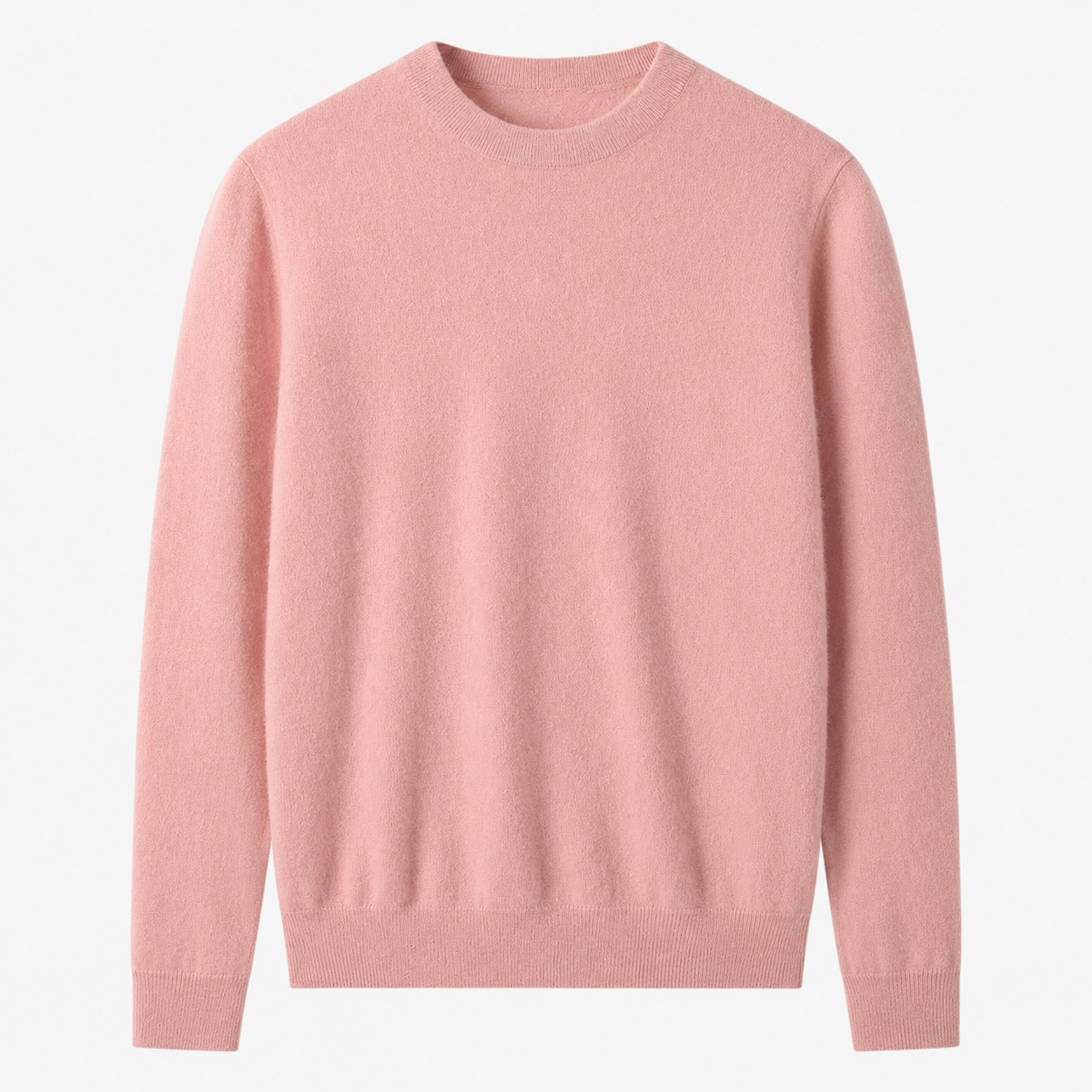 Essential Crew Neck Cashmere Sweater — Pink