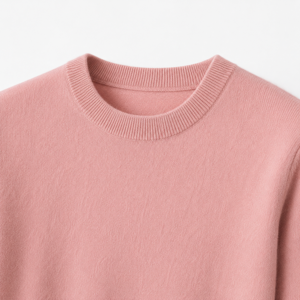 Essential Crew Neck Cashmere Sweater — Pink