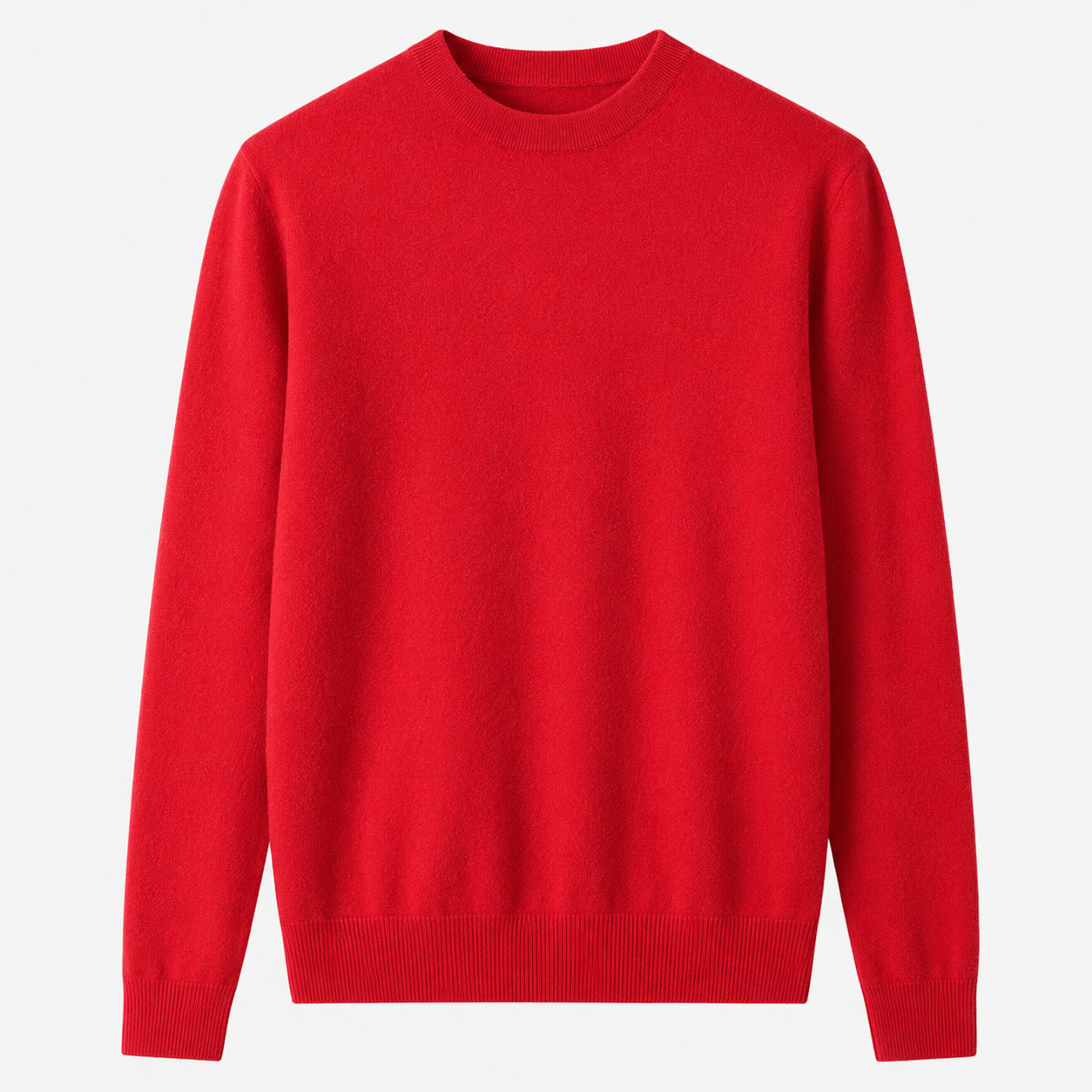 Essential Crew Neck Cashmere Sweater — Red
