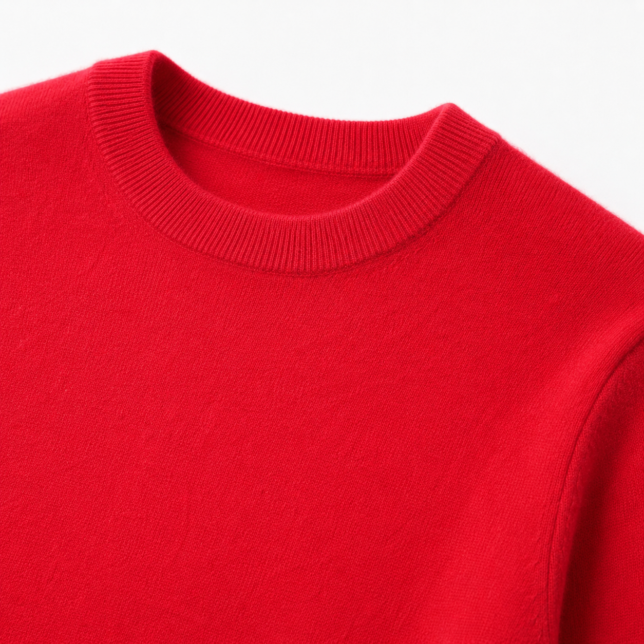 Essential Crew Neck Cashmere Sweater — Red
