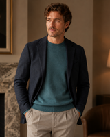ZHILIFS men's Turquoise crew neck sweater, image 08