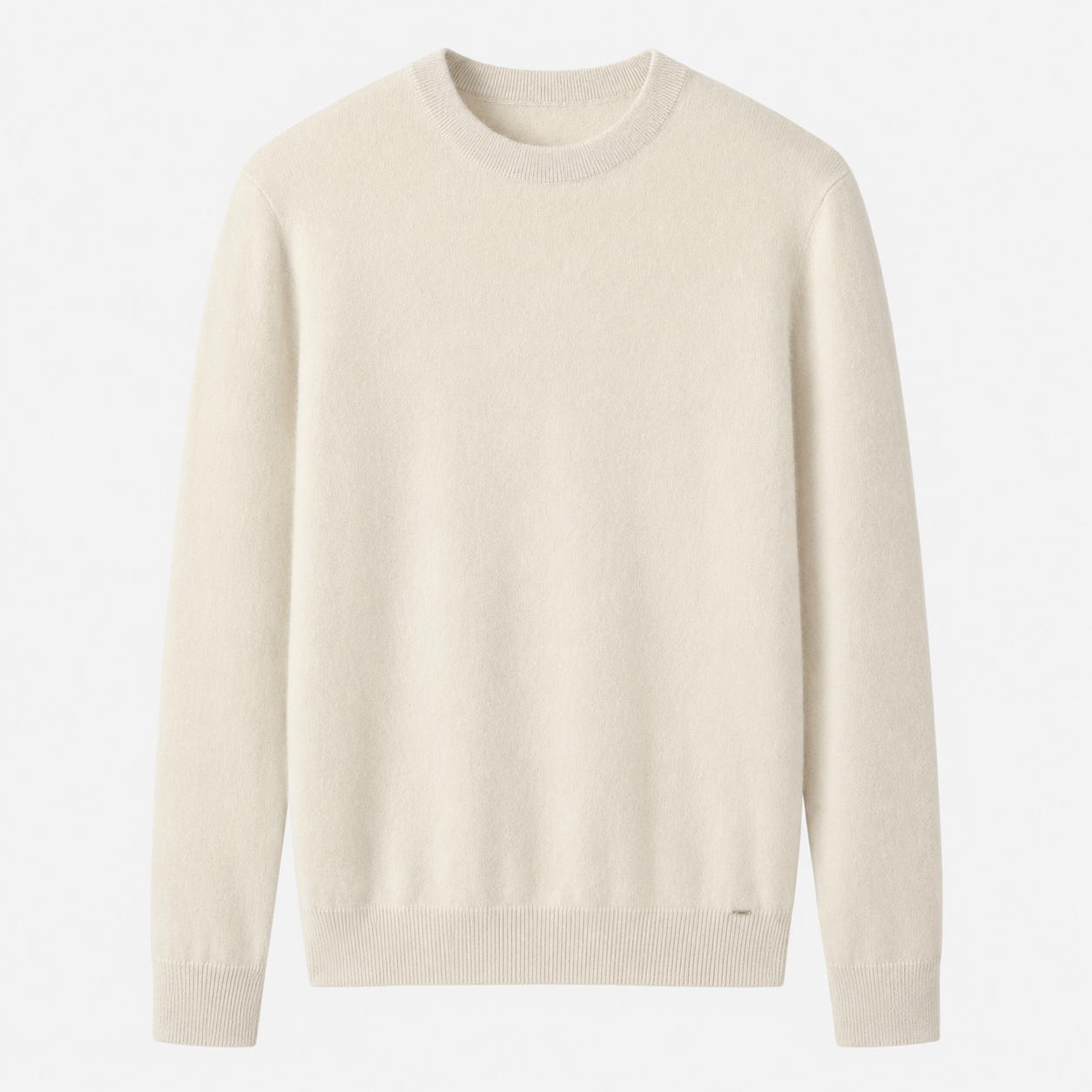 Essential Crew Neck Cashmere Sweater — White