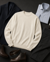ZHILIFS men's White crew neck sweater, image 06
