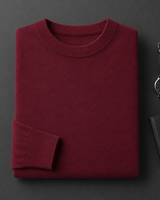 ZHILIFS men's Wine red crew neck sweater, image 01