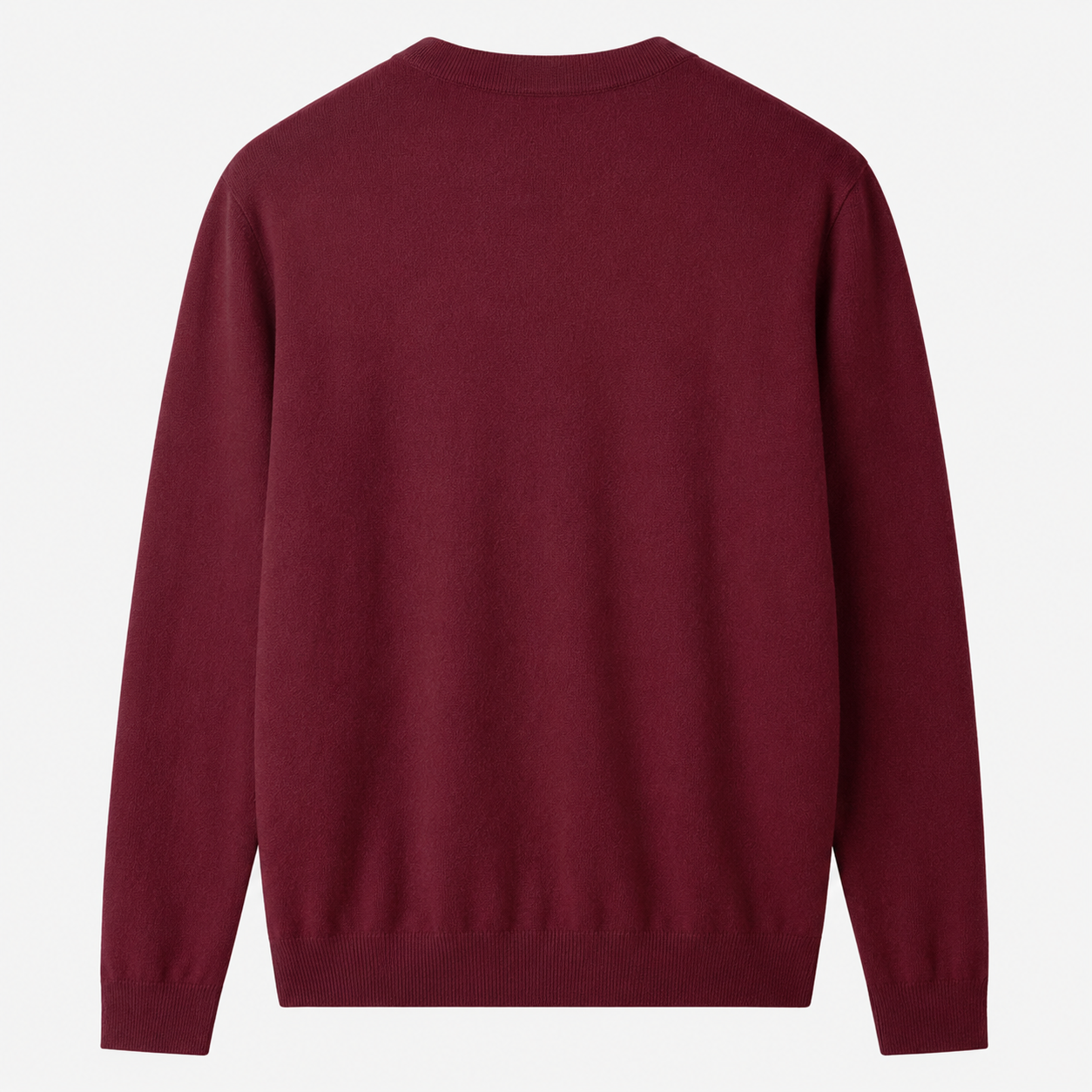 Essential Crew Neck Cashmere Sweater — Wine red