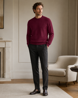 ZHILIFS men's Wine red crew neck sweater, image 07