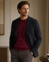 ZHILIFS men's Wine red crew neck sweater, image 08