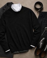 ZHILIFS men's black crew neck sweater, image 06