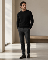 ZHILIFS men's black crew neck sweater, image 07