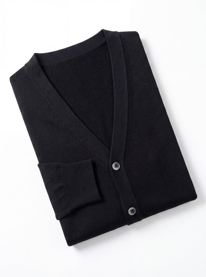 Solid V-Neck Wool Cardigan alternate view