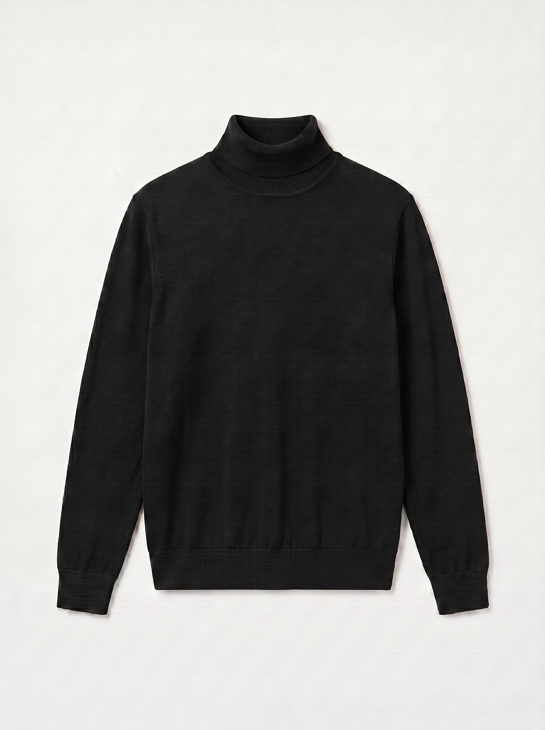 Lightweight Turtleneck Wool Sweater — Black