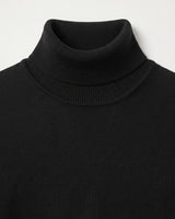Lightweight Turtleneck Wool Sweater — Black