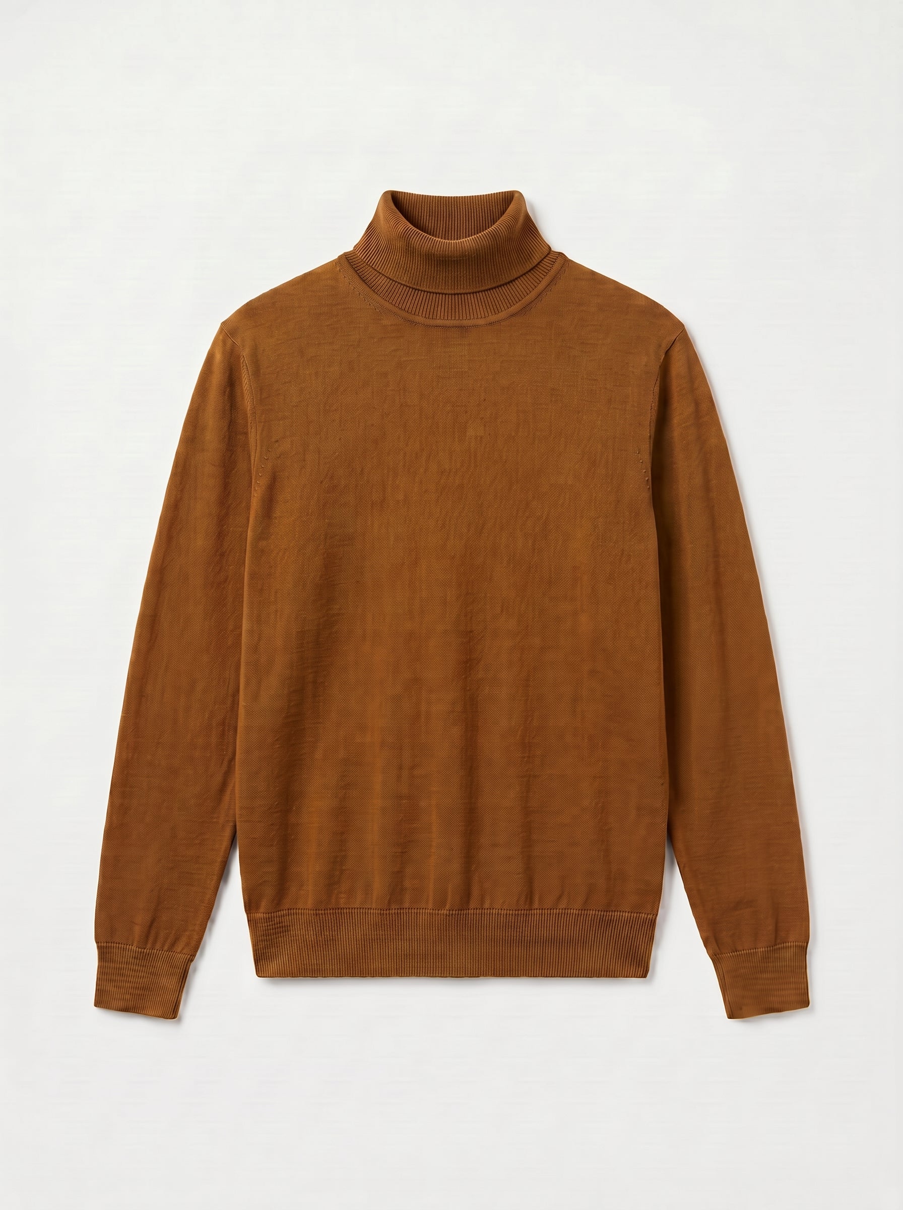Lightweight Turtleneck Wool Sweater — Bronze
