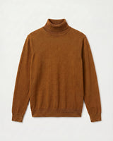Lightweight Turtleneck Wool Sweater — Bronze