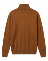 Lightweight Turtleneck Wool Sweater — Bronze