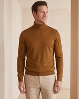 Lightweight Turtleneck Wool Sweater — Bronze