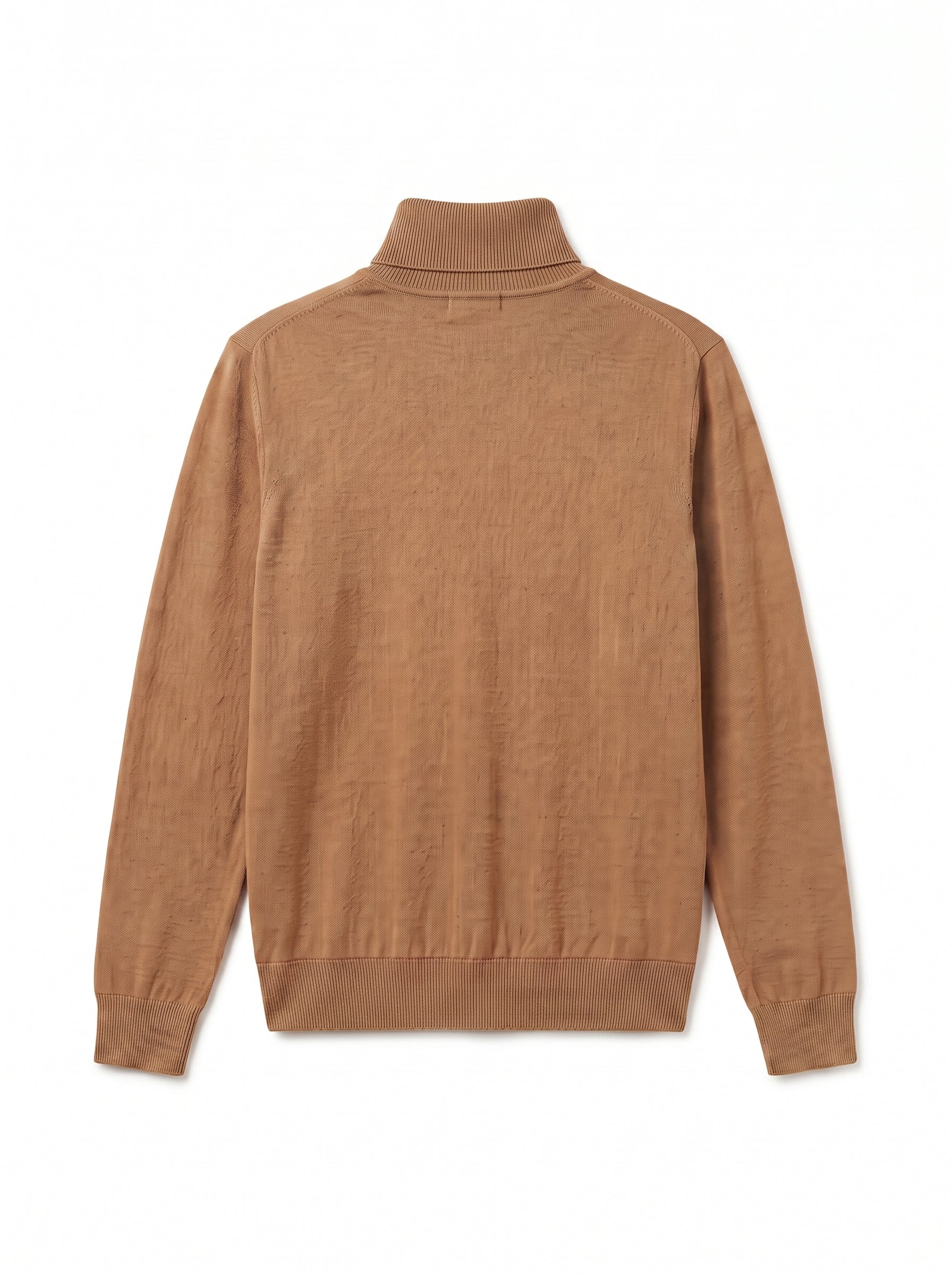 Lightweight Turtleneck Wool Sweater — Camel