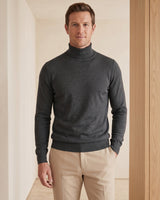 Lightweight Turtleneck Wool Sweater — Dark grey