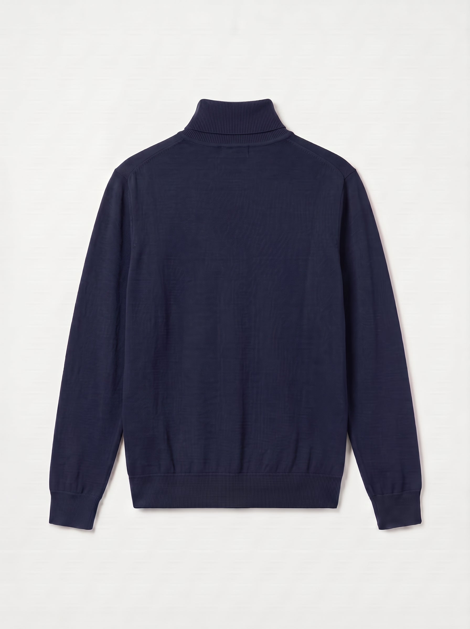 Lightweight Turtleneck Wool Sweater — Navy