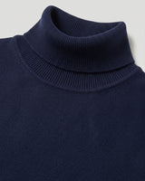 Lightweight Turtleneck Wool Sweater — Navy