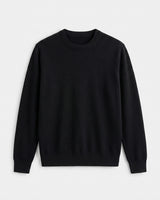 Lightweight Crew Neck Wool Sweater — Black