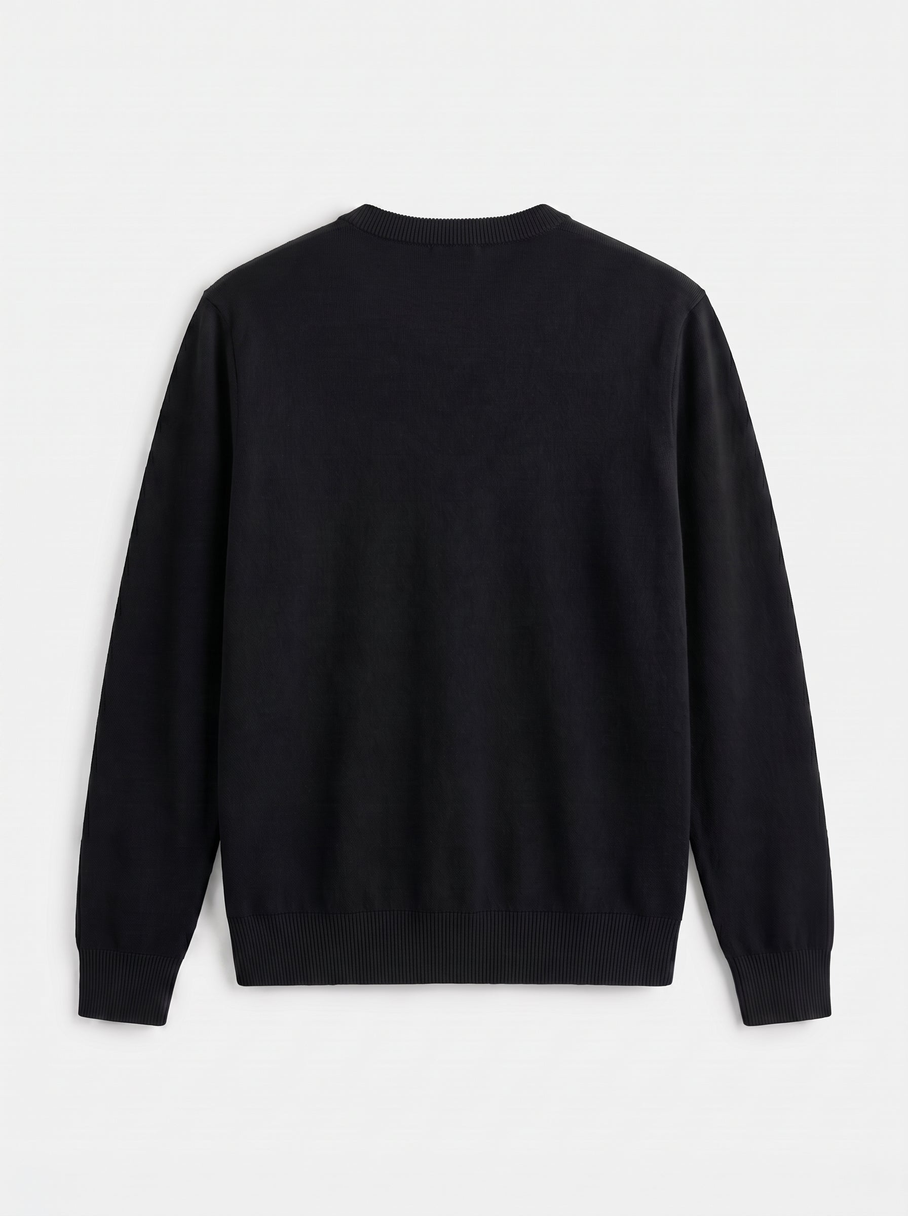 Lightweight Crew Neck Wool Sweater — Black