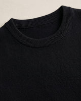 Lightweight Crew Neck Wool Sweater — Black