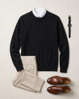 Lightweight Crew Neck Wool Sweater — Black